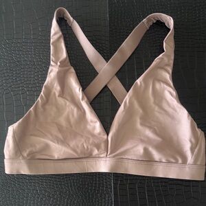 Victoria's Secret Tan Wireless Bra with Cross-Back Straps
